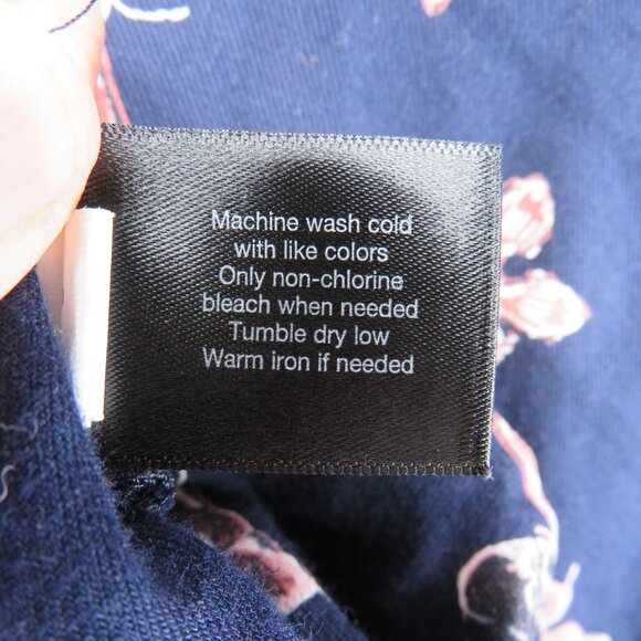 Lane Bryant Shirt Womens Sz 26 Butterfly Print Blouse Navy Blue Long Sleeve Boho - Picture 6 of 10